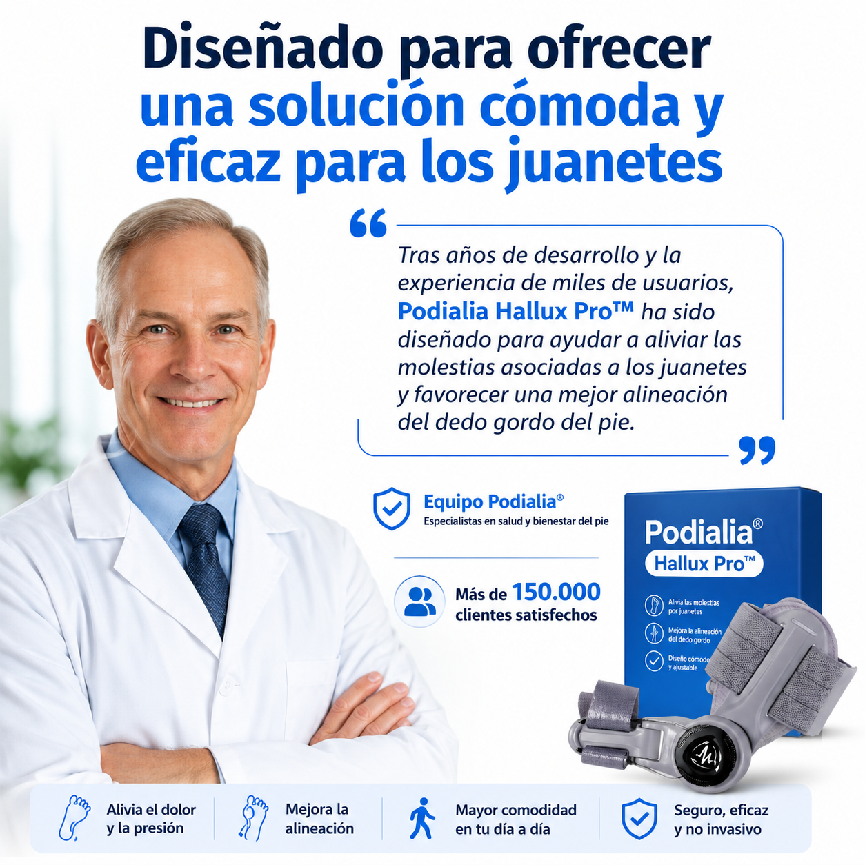 La solución para los juanetes Hallux Pro™
